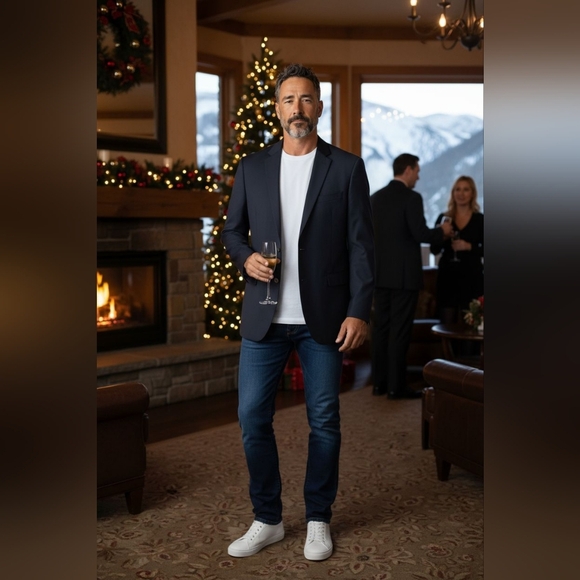 Hart Schaffner & Marx - Navy Blue Blazer, Mens 46R,  100% Wool, Single Breast - Picture 10 of 10